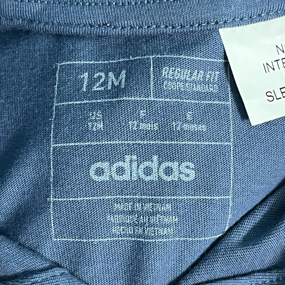 Boys 12 month Adidas Blue Polo Short Sleeve Jumpsuit Romper - Picture 8 of 11